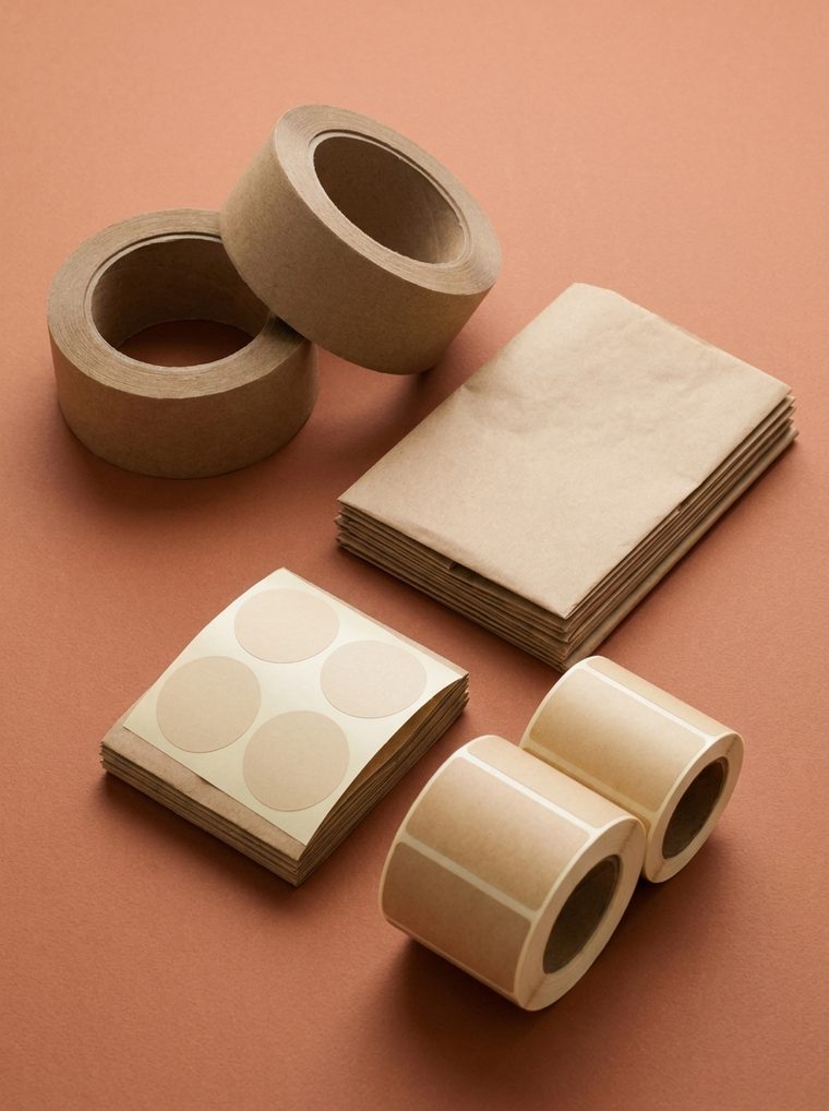 Packaging accessories: tissue, tape, labels and stickers